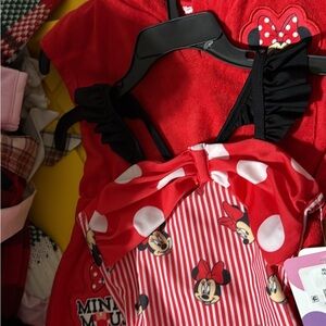 Disney Minnie Mouse Red and Black Kids One Piece Swimsuit
